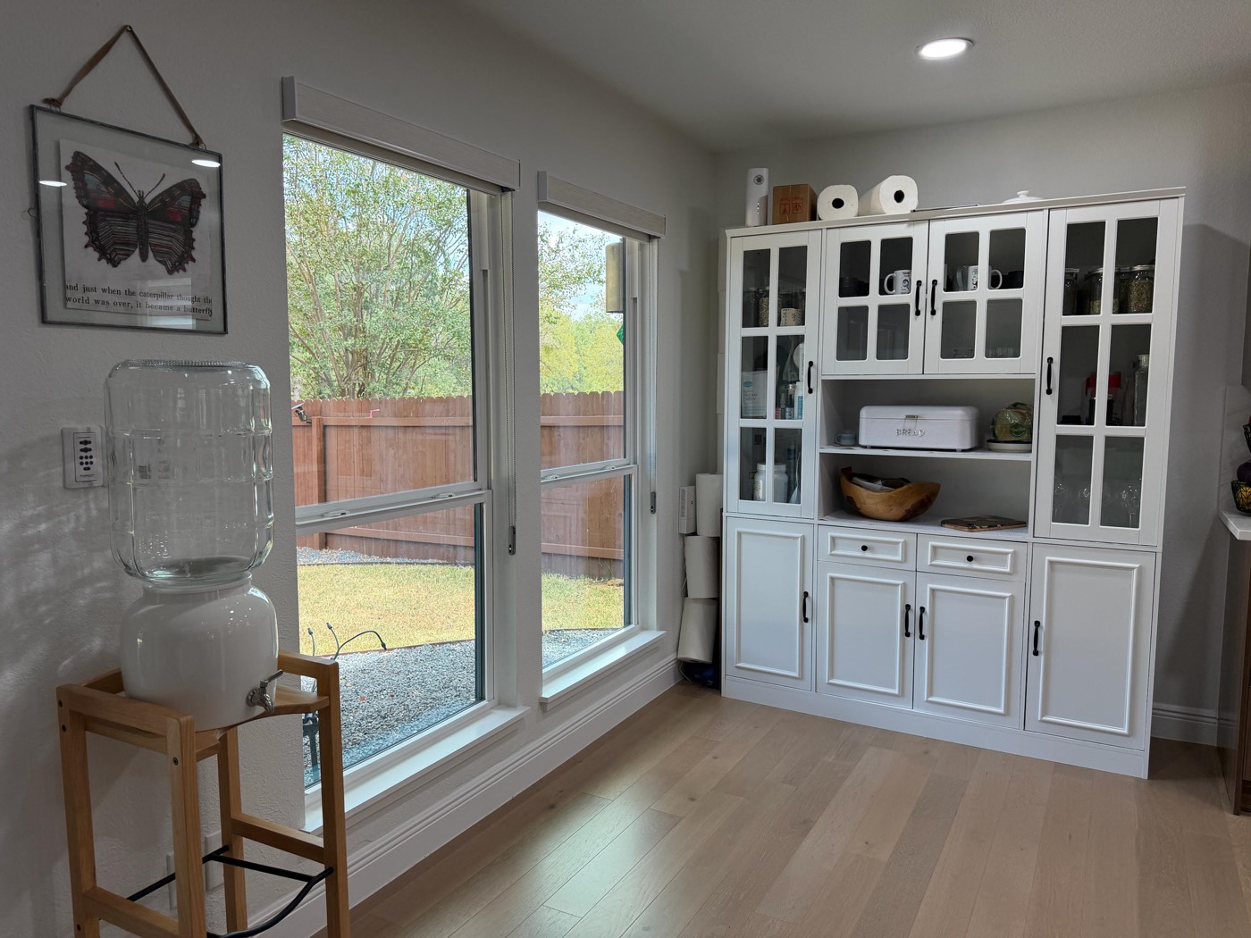 Window frames, sills and blinds in an Austin home, where cedar pollen collects